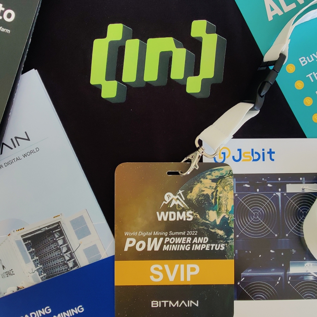 Crypto conference lanyard and swag from World Digital Mining Summit