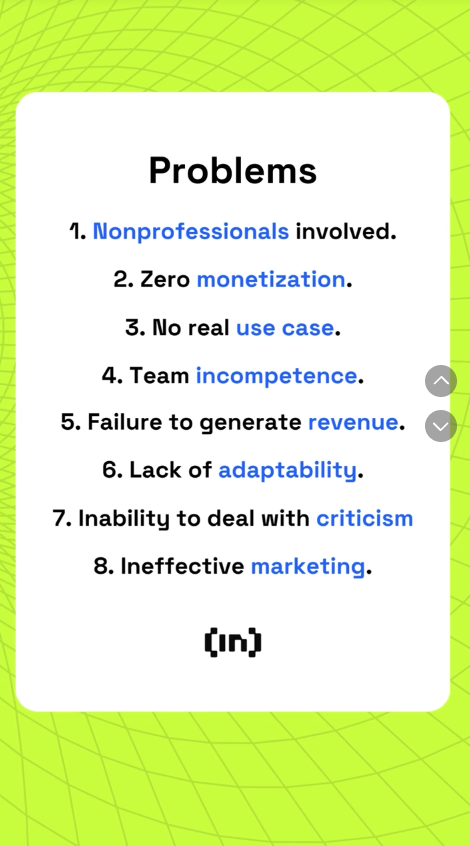 Crypto project failure reasons carousel