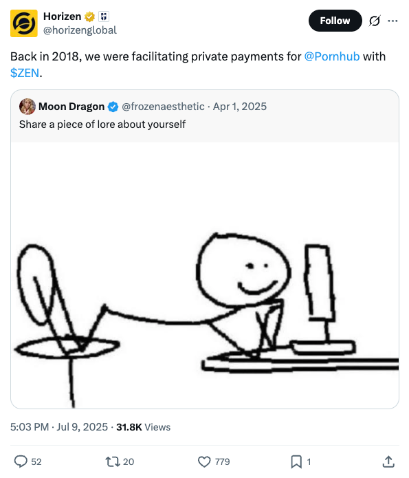 Horizen brand lore tweet