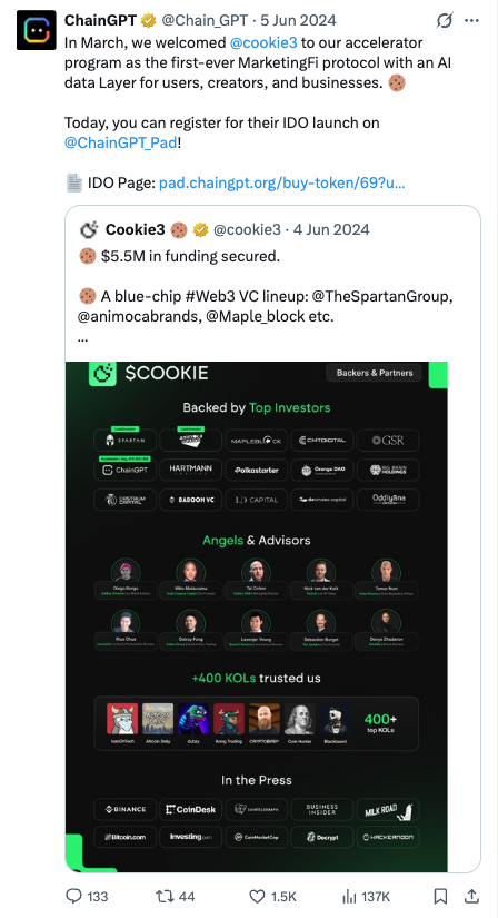 Cookie3 accelerator IDO announcement