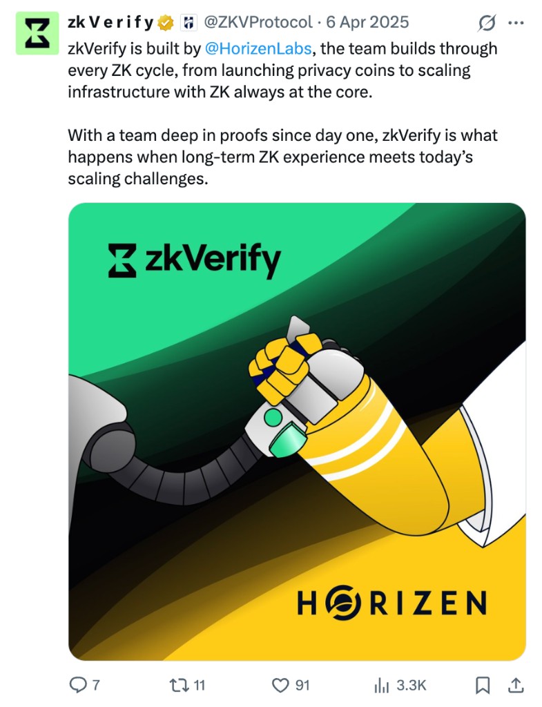 zkVerify built by Horizen Labs brand post