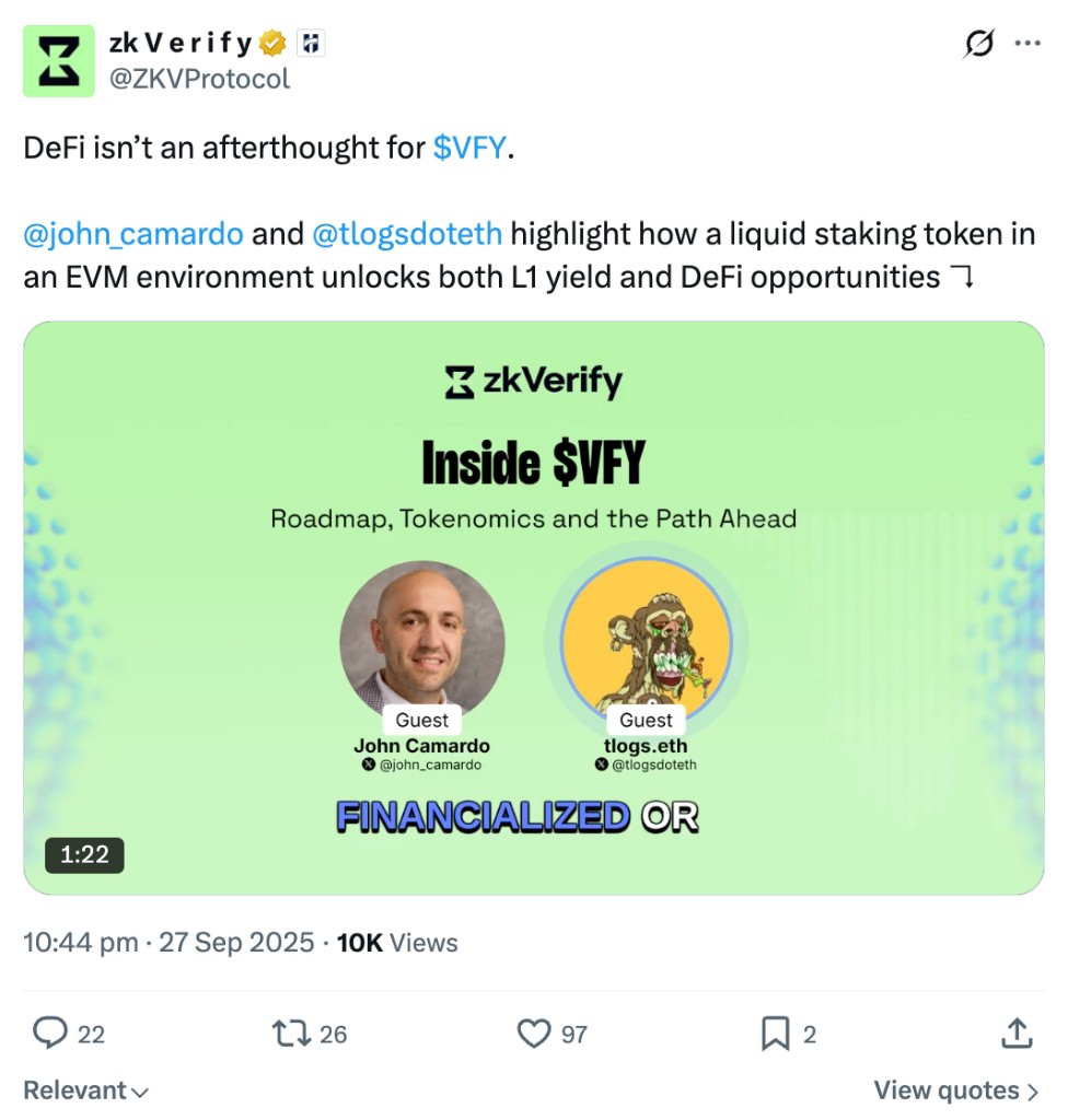 Inside $VFY roadmap and tokenomics clip