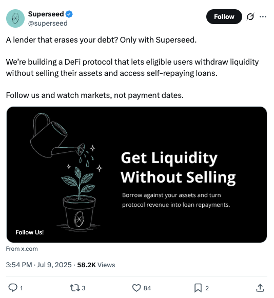Get liquidity without selling campaign post