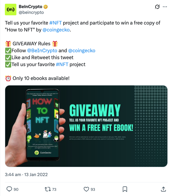 NFT ebook giveaway campaign