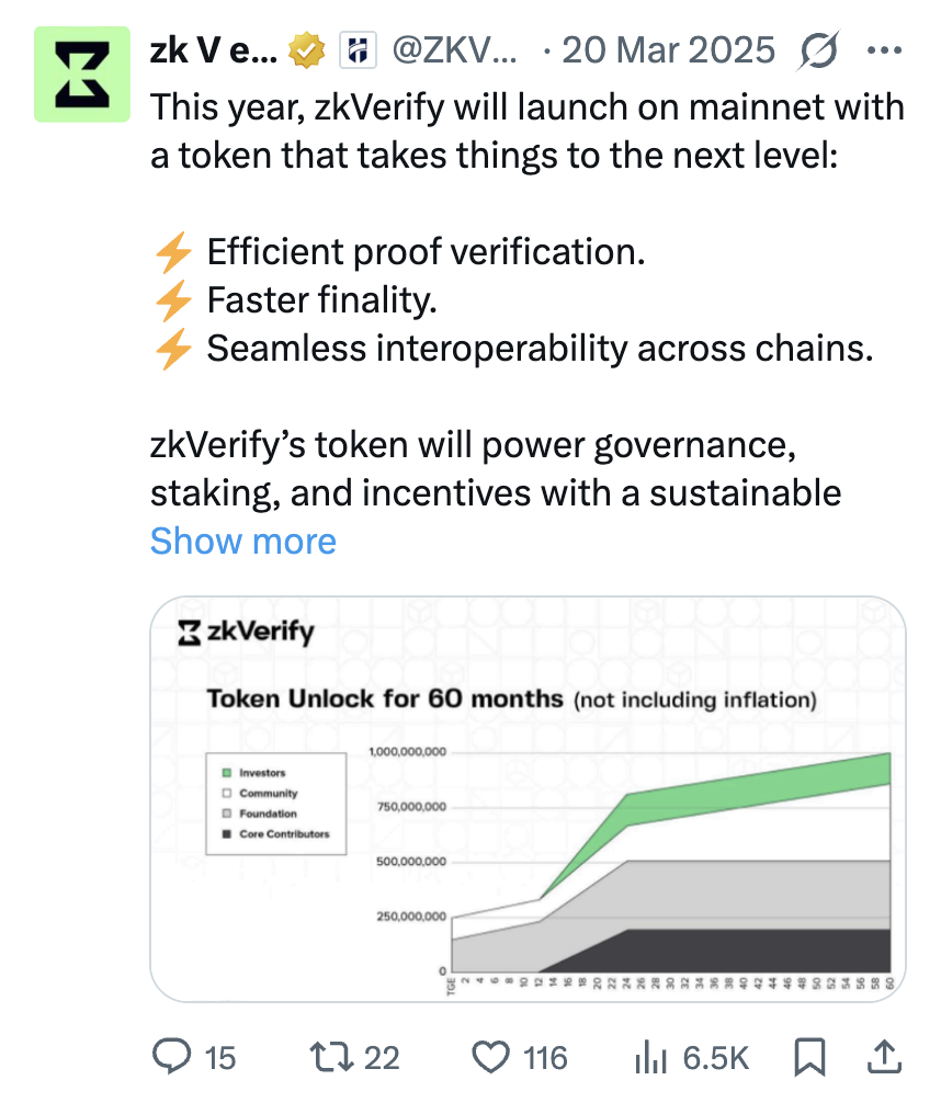 Token unlock schedule mainnet announcement